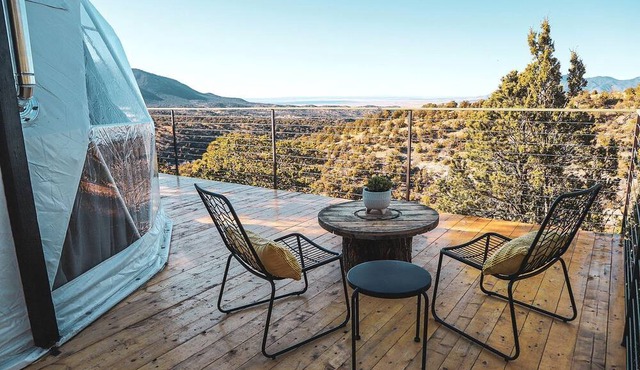 Eclectic Dome for Couples Glamping near Nogal, New Mexico in Nogal