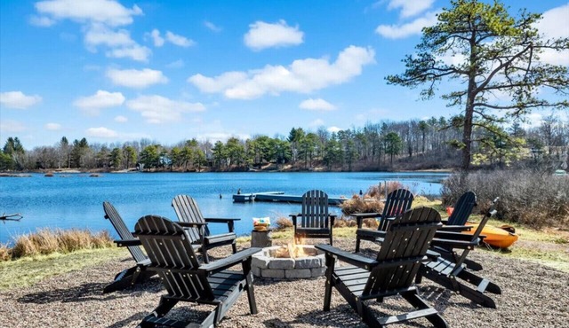 Lakefront Summer Getaway w/HotTub+Games+FirePit in Long Pond
