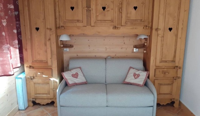 Studio ground floor ski in ski out terrace in Les Avanchers-Valmorel